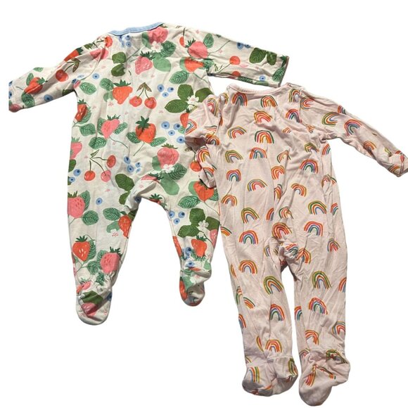 Mud Pie Set of 2 Footed Sleeper Infant Size 0-3 months Excellent very gently use - Picture 2 of 6